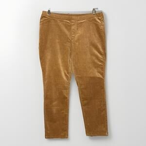 NWT J. Jill Pants Petite Large LP Brown Tan Corduroy Stretch Slim Light Academia